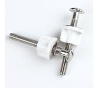 Zilimontt Juego de pernos de tapa de inodoro de acero inoxidable con tuercas de polipropileno, rosca M8, 74 mm de longitud, paquete de 2 para instalación estándar de asiento de inodoro y conexión de