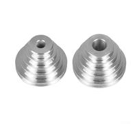 Zilimontt Juego de transmisión de rueda de polea de pagoda de aluminio y correa trapezoidal con orificio de 14 mm y 22 mm, kit de polea de velocidad de 5 pasos para taladro de banco pequeño y prensa