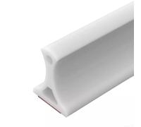 Zilimontt Junta de goma para umbral de ducha para separación en seco y húmedo, barrera flexible para suelos de ducha, bandejas, bañeras y fregaderos, 2 m de longitud, color blanco