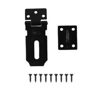 Zilimontt Kit de cerrojo de puerta de acero inoxidable con placa de hebilla de bloqueo plegable y tornillos, pestillo antirrobo resistente para puerta de granero para baño, dormitorio, hotel u hogar