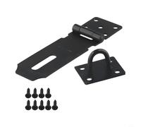 Zilimontt Kit de cerrojo de puerta de acero inoxidable con placa de hebilla de bloqueo plegable y tornillos, pestillo antirrobo resistente para puerta de granero para baño, dormitorio, hotel u hogar