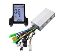 Zilimontt Kit de controlador eléctrico para bicicleta scooter de 500 W 28 A sin escobillas con medidor de pantalla LCD M5, onda sinusoidal de tres modos de 9 tubos, compatible con motor de bicicleta