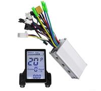 Zilimontt Kit de controlador eléctrico para bicicleta scooter de 500 W y 28 A, con medidor de pantalla LCD M5, onda sinusoidal de tres modos de 9 tubos, compatible con motor de bicicleta eléctrica de