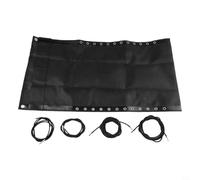 Zilimontt Kit de tela de repuesto para silla de playa con cordones elásticos Cubierta de lona para silla de cubierta 160x43cm Material de nailon impermeable para tumbona al aire libre (negro)