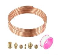 Zilimontt Kit de tubos de medidor de presión de aceite de 72 pulgadas con tubo de cobre morado y accesorios de latón roscado, 1/4 x 1/8 para NPT, compatible con manómetros mecánicos de presión y
