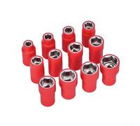Zilimontt Llave de vaso aislada con tuerca, resistente a 1000 V de alto voltaje, 9 mm, 11 mm, 13 mm, 15 mm, 17 mm, 19 mm, 21 mm, 23 mm, 27 mm (17 mm)