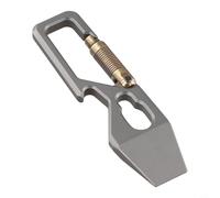 Zilimontt Llavero con mosquetón - Multiherramienta portátil para llaves, abrebotellas, abrelatas y llave inglesa - Equipo ligero de 9 g para camping y senderismo (60 x 15 x 4 mm)