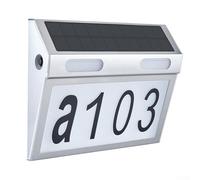 Zilimontt Luz LED solar con número de casa para exteriores, acero inoxidable y PC, IP65 impermeable, 6500 K blanco, 3200 K cálido, 4500 K, luz neutra, no requiere cableado, para un fácil montaje