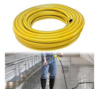 Zilimontt Manguera de jardín de PVC para lavado de coches y limpieza al aire libre, 15 m/10 m/5 m, flexible para todas las estaciones, tubo antiagua, resistente a la congelación, amarillo, 1 paquete