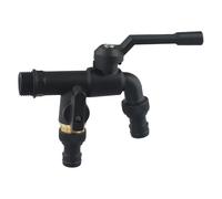 Zilimontt Manguera de jardín doble de 1/2 pulgada, función anticongelante, construcción, instalación negra, riego al aire libre, lavadora, resistente a la intemperie (cabezal)