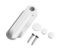 Zilimontt Marco de acero de plástico giratorio de 180° para cerradura de ventana y puerta, pestillo de seguridad blanco duradero para mejoras del hogar, fácil de instalar con tornillos, se adapta