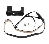 Zilimontt Media funda protectora de cuero para cámara con correa para el hombro, bolsa de almacenamiento compatible con Fujifilm X-M5 para protección DSLR, accesorio de fotografía (negro)