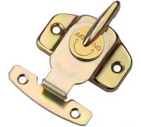 Zilimontt Mesa de metal dorado para cerradura de hoja, conector de hebilla de hierro chapado en zinc con pestillo de 180 grados para mesas de extensión, cajones, armarios y herrajes para muebles