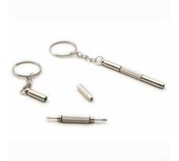 Zilimontt Mini destornillador de acero inoxidable 3 en 1 llavero herramienta con cabeza plana para destornilladores Phillips estrella tuerca para gafas, gafas de sol, relojes, teléfonos móviles