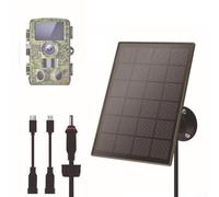 Zilimontt Panel solar recargable de 6000 mAh, salida IP66, impermeable, portátil, kit de cargador de panel solar para cámara de sendero, cámara de vida silvestre, cámara de seguridad, camping al aire