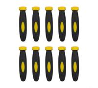 Zilimontt Paquete de 10 asas de goma para archivos pequeños con agujero de 3 mm de diámetro, material de goma negro y amarillo, accesorios profesionales de herramientas manuales de 0.96 pulgadas de