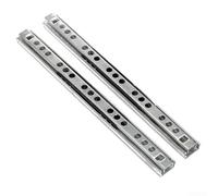 Zilimontt Paquete de 2 guías de cajón de extensión completa para armario de cocina y armario, rieles guía de acero chapado en zinc de 17 mm de ancho, compatibles con cajones de 8/10/12/16 pulgadas (10