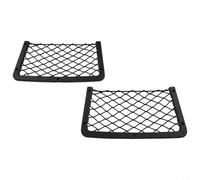 Zilimontt Paquete de 2 organizadores grandes elásticos para asiento de coche para revistas, mapas, artículos de tocador y artículos pequeños, bolsillos de malla negra de 36 x 18 cm con marco de