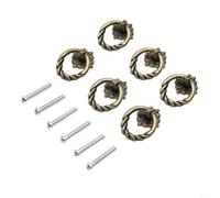 Zilimontt Paquete de 6 pomos de armario retro vintage para cajones, cómodas, armarios, tiradores de aleación de zinc con acabado elegante, fácil de instalar con tornillos incluidos