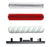 Zilimontt Para Karcher BR30/4C compatible con cepillo de rodillo, cepillo principal, juego de tiras raspadoras, limpiador de piso con rodillos de microfibra rojos y blancos para azulejos, piedra