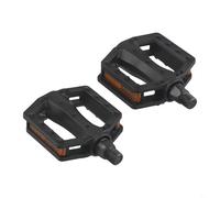 Zilimontt Pedales de bicicleta para niños de 12 mm/14 mm, con rosca ABS, pedales planos antideslizantes con área de pie ampliada y placas reflectantes, rodamientos lubricados sellados para niños para