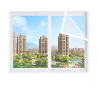 Zilimontt Película de aislamiento térmico resistente al viento para ventanas, 120 x 140 cm, 120 x 160 cm, 120 x 180 cm, material de polietileno transparente con costura de doble línea, resistente al