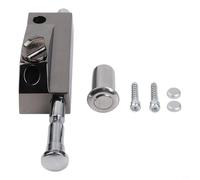 Zilimontt Perno de resorte de piso para puertas de vidrio, baño y tienda, herrajes de cierre de puerta con marco de aleación de aluminio con mecanismo de bloqueo seguro (negro)