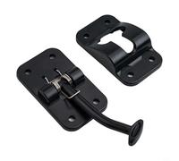 Zilimontt Pestillo de puerta estilo T para remolque, cámper, lado izquierdo, ABS alto con estabilizadores UV, reemplazo directo, cierre seguro, negro (botón izquierdo - negro)
