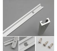 Zilimontt Pista de aleación de aluminio con ranura en T de 300-600 mm para accesorios de mesa de enrutador de carpintería, compatible con tornillos en T y abrazaderas de acción rápida, color plateado