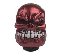 Zilimontt Pomo de cabeza de calavera de transmisión con dispositivo de instalación más cambio para la mayoría de coches ABS manuales (rojo)