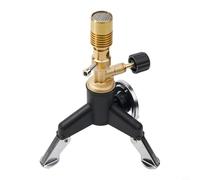 Zilimontt Quemador Bunsen portátil de latón para estufas de camping, linterna de gas compacta de grado de laboratorio con acabado negro y cobre, 9 x 7 x 3 cm, compatible con propano/butano