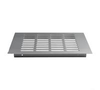 Zilimontt Rejilla de ventilación rectangular de aluminio, cubierta de ventilación, para armario, baño, puerta de ordenador, color plateado de 150 x 150 mm a 400 mm (150 x 250 mm)