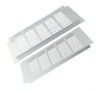 Zilimontt Rejilla de ventilación rectangular de aluminio, cubierta de ventilación, para armario, baño, puerta de ordenador, color plateado de 150 x 150 mm a 400 mm (150 x 300 mm)