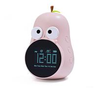Zilimontt Reloj despertador digital en forma de pera con 3 alarmas y 6 tonos de llamada, programable a través de una mini aplicación para estudiantes, diseño verde claro, ABS, PC, silicona, 1,2 W bajo