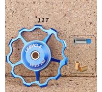 Zilimontt Rueda de polea de desviador para desviador trasero de bicicleta - Rueda 11T/13T/15T con rodamientos de acero sellados, construcción de aleación de aluminio, negro/rojo/azul/dorado (paquete