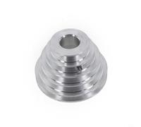 Zilimontt Rueda de polea de pagoda de aluminio de 14 mm, 22 mm, rueda de transmisión de 5 pasos para prensa de taladro de mesa, correa dentada en forma de V, transmisión del eje del motor, alta