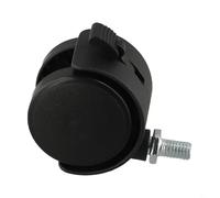 Zilimontt Rueda giratoria de plástico de 40 x 30 mm, nailon de 360°, doble rueda M8, vástago roscado, repuesto industrial para silla de oficina, muebles, carrito, carrito de compras para el hogar