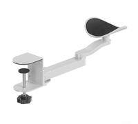 Zilimontt Soporte de reposabrazos de aleación de aluminio para escritorio de computadora, extensión ergonómica ajustable con 3 niveles de altura, soporte de abrazadera giratoria y (blanco)