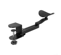 Zilimontt Soporte de reposabrazos de aleación de aluminio para escritorio de computadora, extensión ergonómica ajustable con 3 niveles de altura, soporte de abrazadera giratoria y (negro)