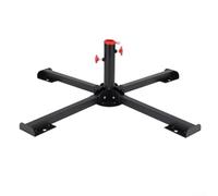 Zilimontt Soporte plegable para árbol de Navidad, base de acero resistente con diseño ajustable, configuración no requiere herramientas para uso en interiores y exteriores de hasta 10 pies (#58 negro)