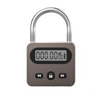 Zilimontt Temporizador de metal con pantalla LCD, dispositivo de sincronización electrónico multifunción de hasta 999 horas, mecanismo de bloqueo recargable por USB con recordatorio de alarma y