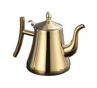 Zilimontt Tetera de cocina/cafetera de acero inoxidable, 1L/1.5L/2L filtro integrado/infusor, mango resistente al calor, apto para cocina de inducción/estufa de gas (2.0L dorado)