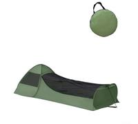 Zilimontt Tienda de campaña de malla para acampar y senderismo, refugio de red portátil a prueba de emergentes, 220 x 105 x 75 cm, tela Oxford de poliuretano 210D, ventilada con doble cara (verde)