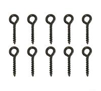 Zilimontt Tornillos de metal para cebo de pesca de 15 mm, acero inoxidable con eslabón ovalado o redondo, equipo de tornillo Boilie negro para cebos de pesca de carpa, paquete de accesorios de