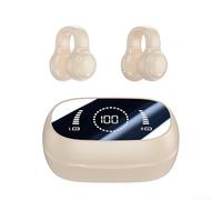 Zilimontt Última tecnología de conducción ósea, auriculares inalámbricos para juegos a prueba de sudor, compatibles con Xiaomi y ForiPhone, función de cancelación de ruido (piel)