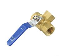 Zilimontt Válvula de bola de latón de 3 vías con orificio L/T, diseño de bola fija de palanca manual, rosca interna, estándar ISO 228, presión nominal de 1,6 MPa, compatible con agua, aceite (tipo
