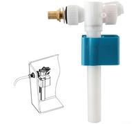 Zilimontt Válvula de entrada lateral de inodoro de 3/8 pulgadas de plástico ABS e rosca de latón de altura ajustable, filtro integrado, cierre rápido de agua, ajuste para inodoros estándar, verde