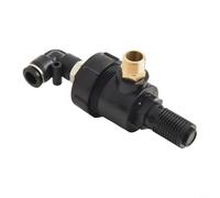 Zilimontt Válvula de escape rápido para cilindro cambiador de neumáticos con diseño de codo de una sola vía y función de liberación de trituradora de cuentas en negro (B)