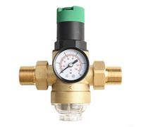 Zilimontt Válvula reductora de presión de doble unión de latón compatible con medidor visual y filtro para sistemas de agua domésticos DN15 DN20 DN25 0.-7.5Mpa (DN20)