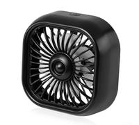 Zilimontt Ventilador de salida de aire para coche con luces LED que cambian de color y 3 ajustes de velocidad para refrigeración del asiento trasero, ventilador de clip de ventilación alimentado por